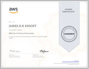AWS Cloud Technical Essentials certificate
